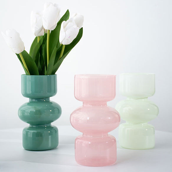 6color constriction glass vase