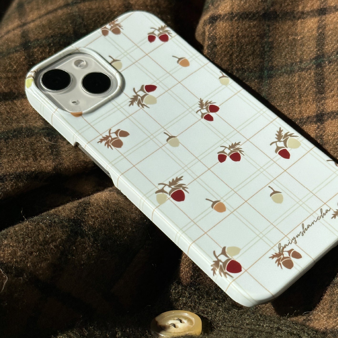 acorn check iPhone case