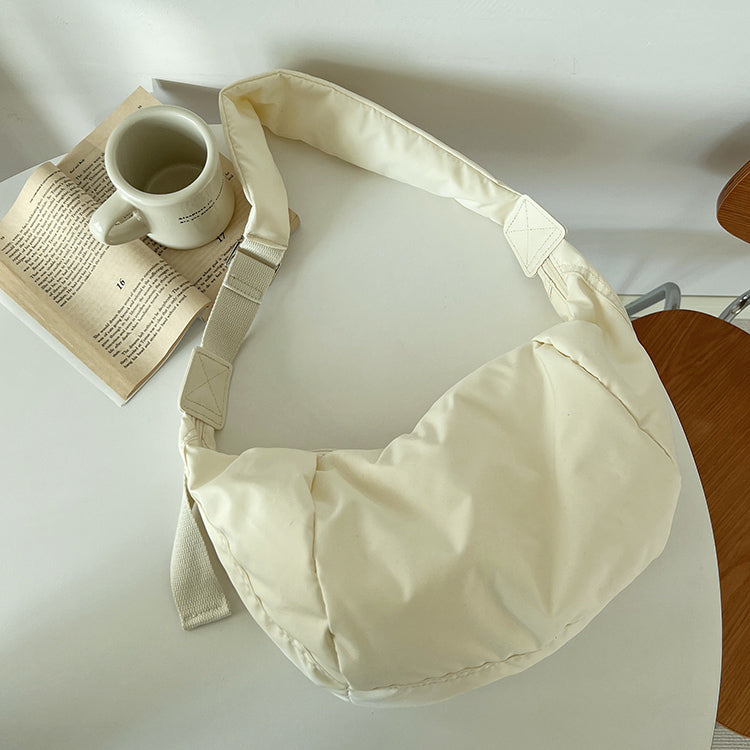 2color simple cotton messenger bag