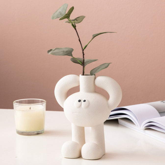 white big foot vase