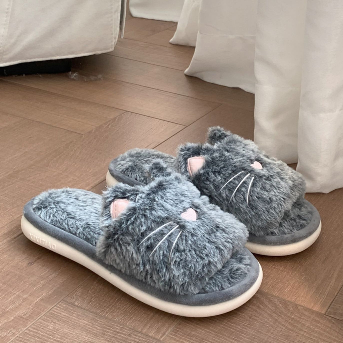 3color fur cat roomshoes