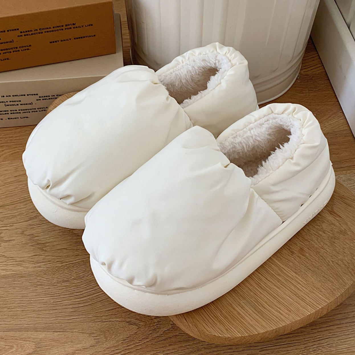 4color cotton cushion roomshoes