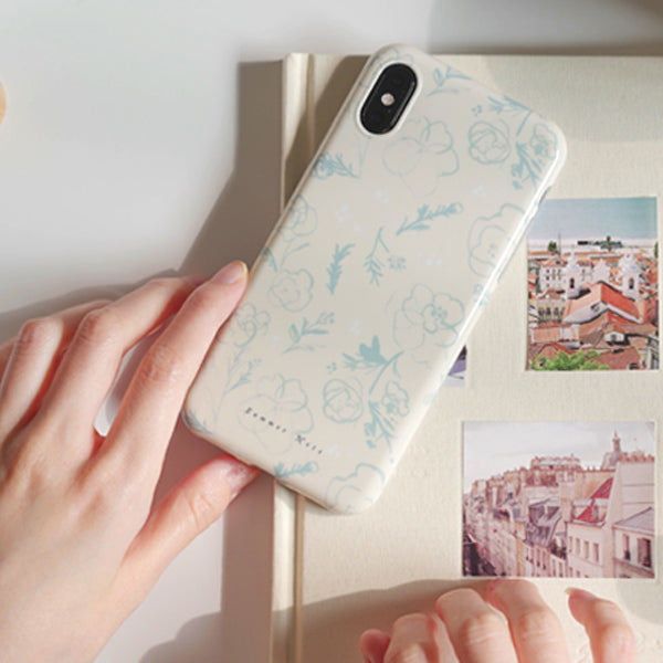 feminine blue flower iPhone case