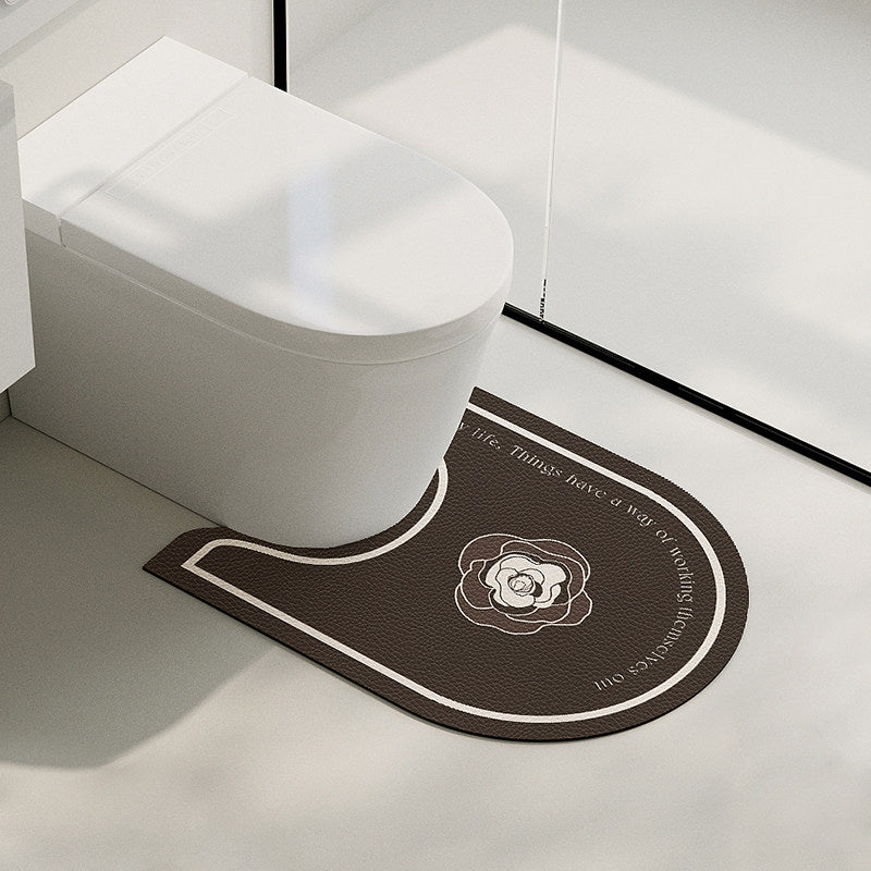 classical simple flower toilet mat