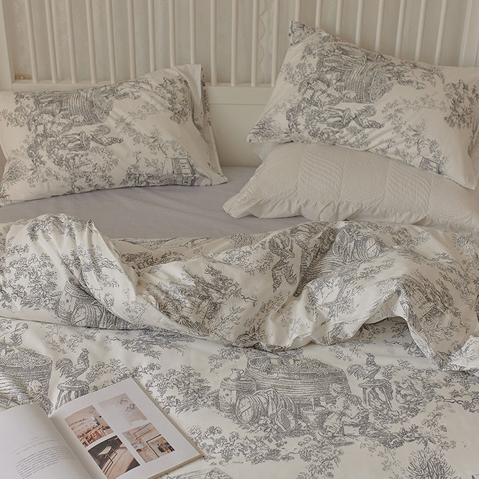 7design retro sketch bedlinen set