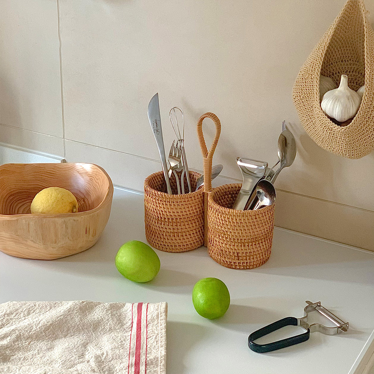 rattan handbag basket