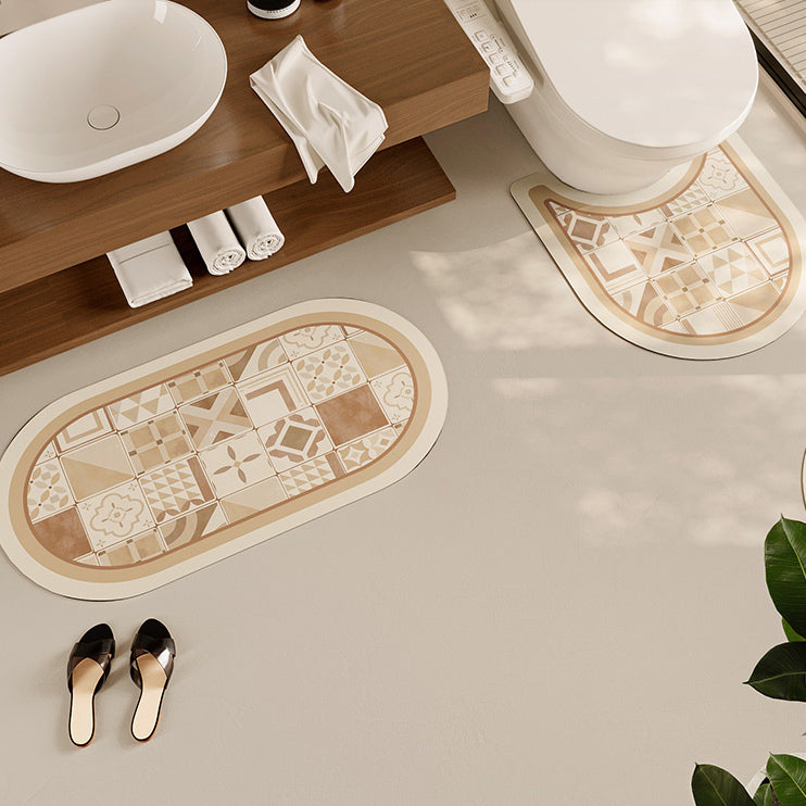 brown mexico tile toilet mat