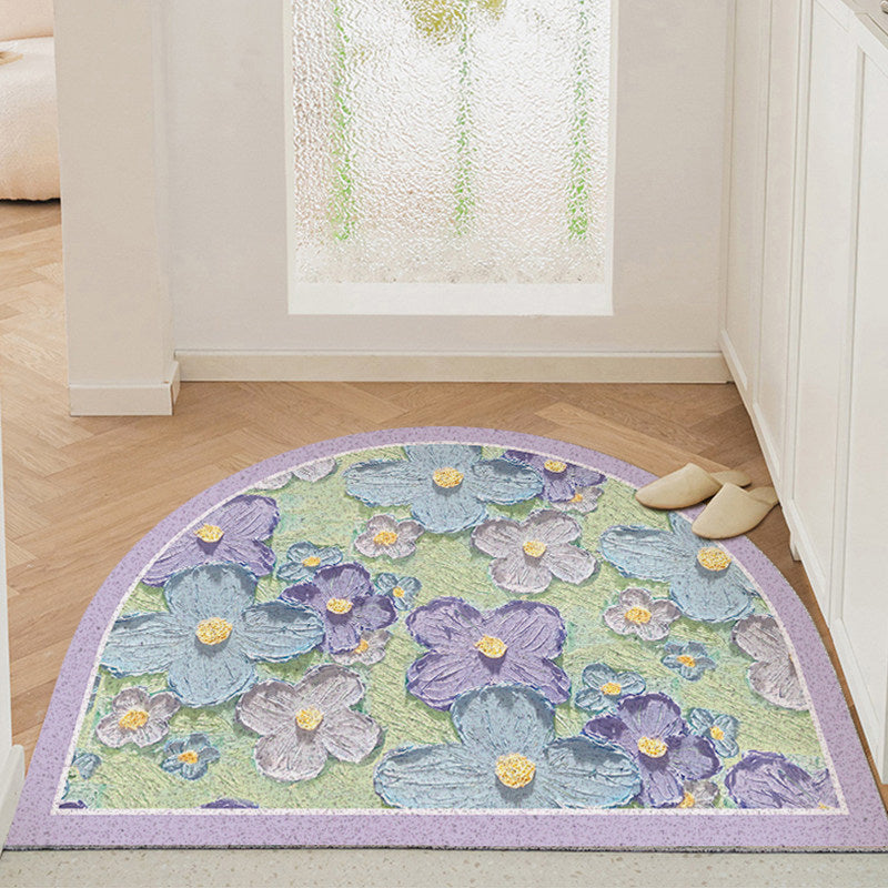 7design flower cut free door mat