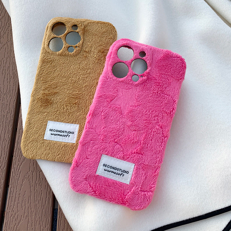 2color short fur iPhone case