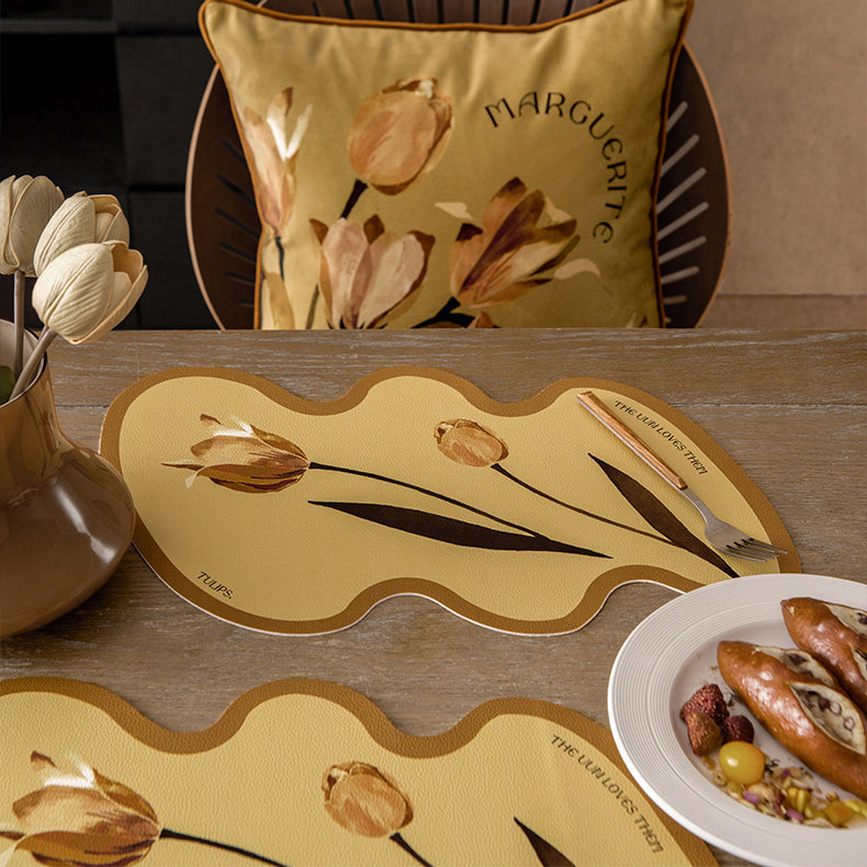 art mustard tulip place mat