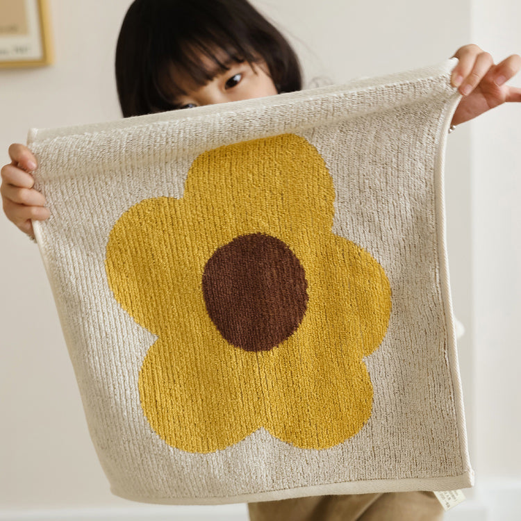 2color single flower towel