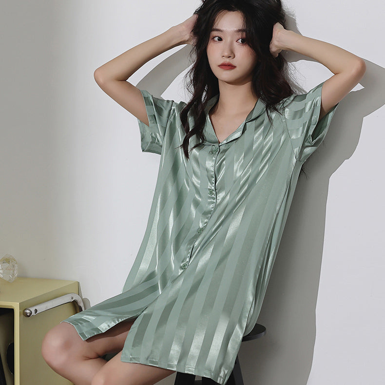 4color onepiece stripe roomwear