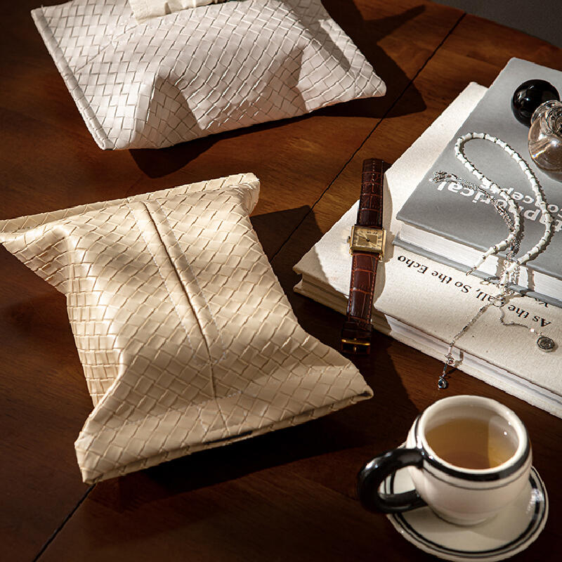 6color leather braided tissue case