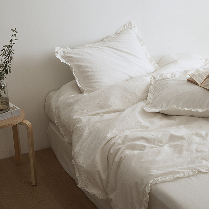 12color simple cotton frill bedlinen set