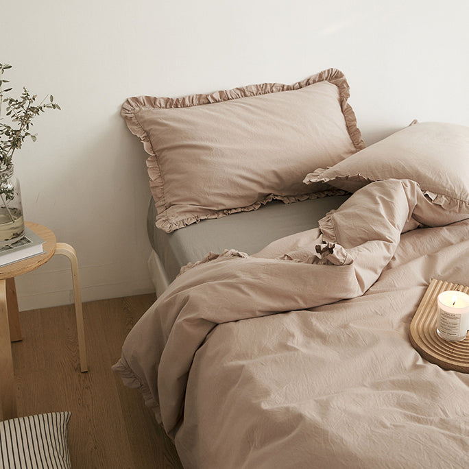 12color simple cotton frill bedlinen set
