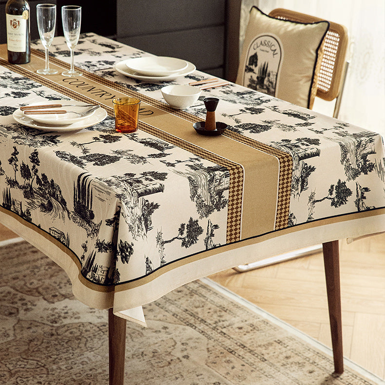 country road logo table cloth