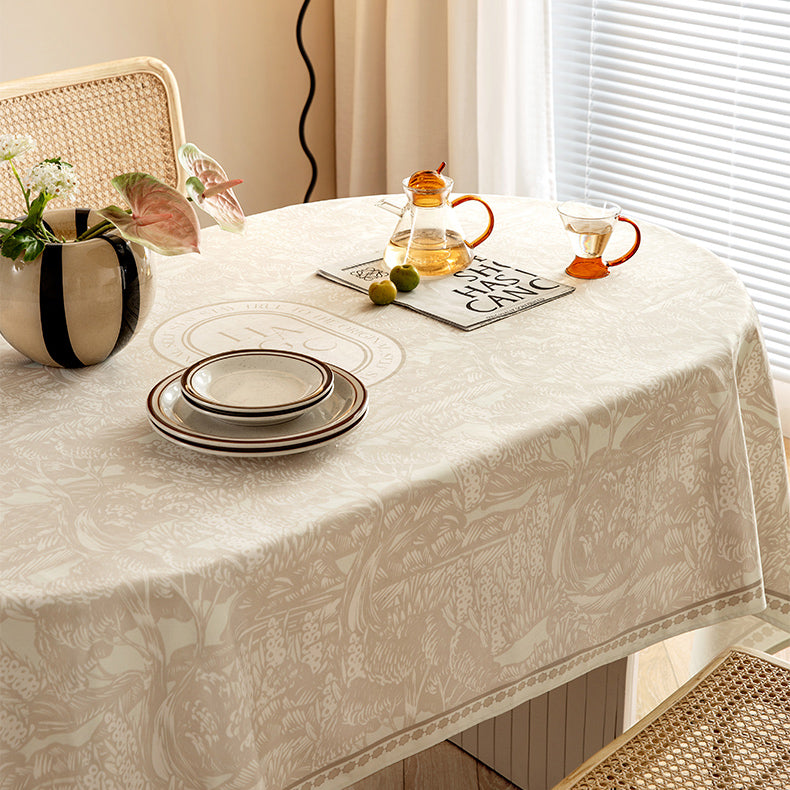beige elegance logo table cloth