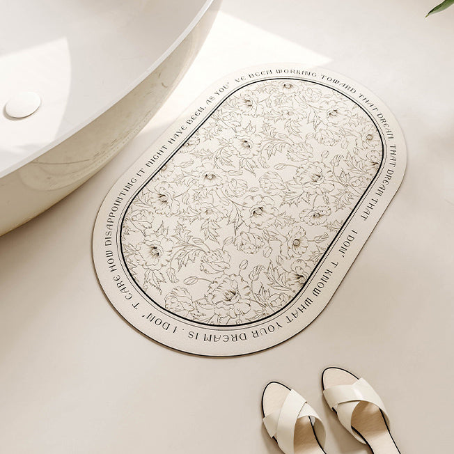 monotone dream simple flower bath mat