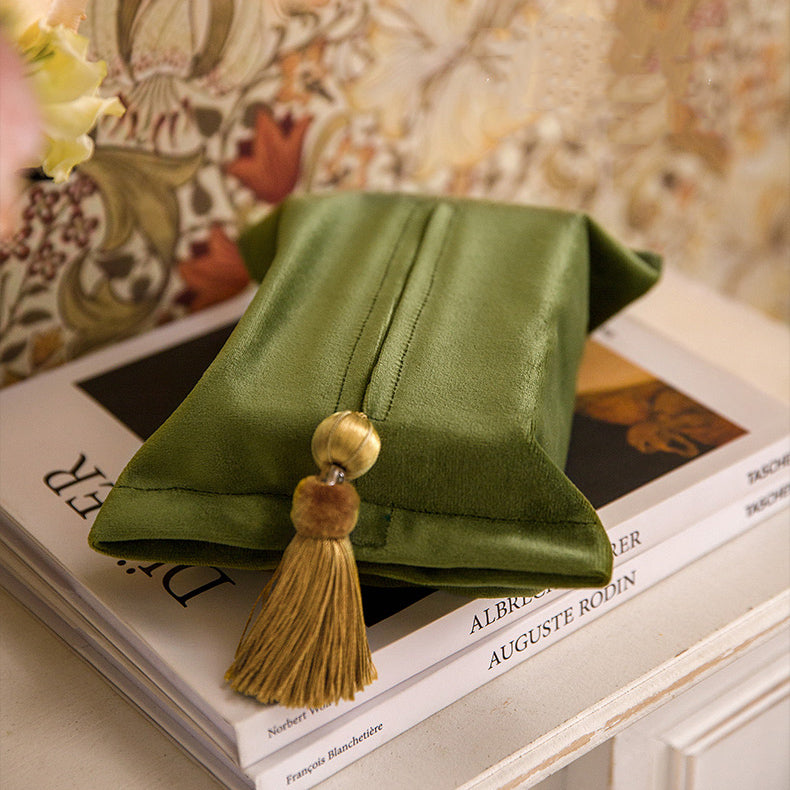 6color velvet tassel tissue case