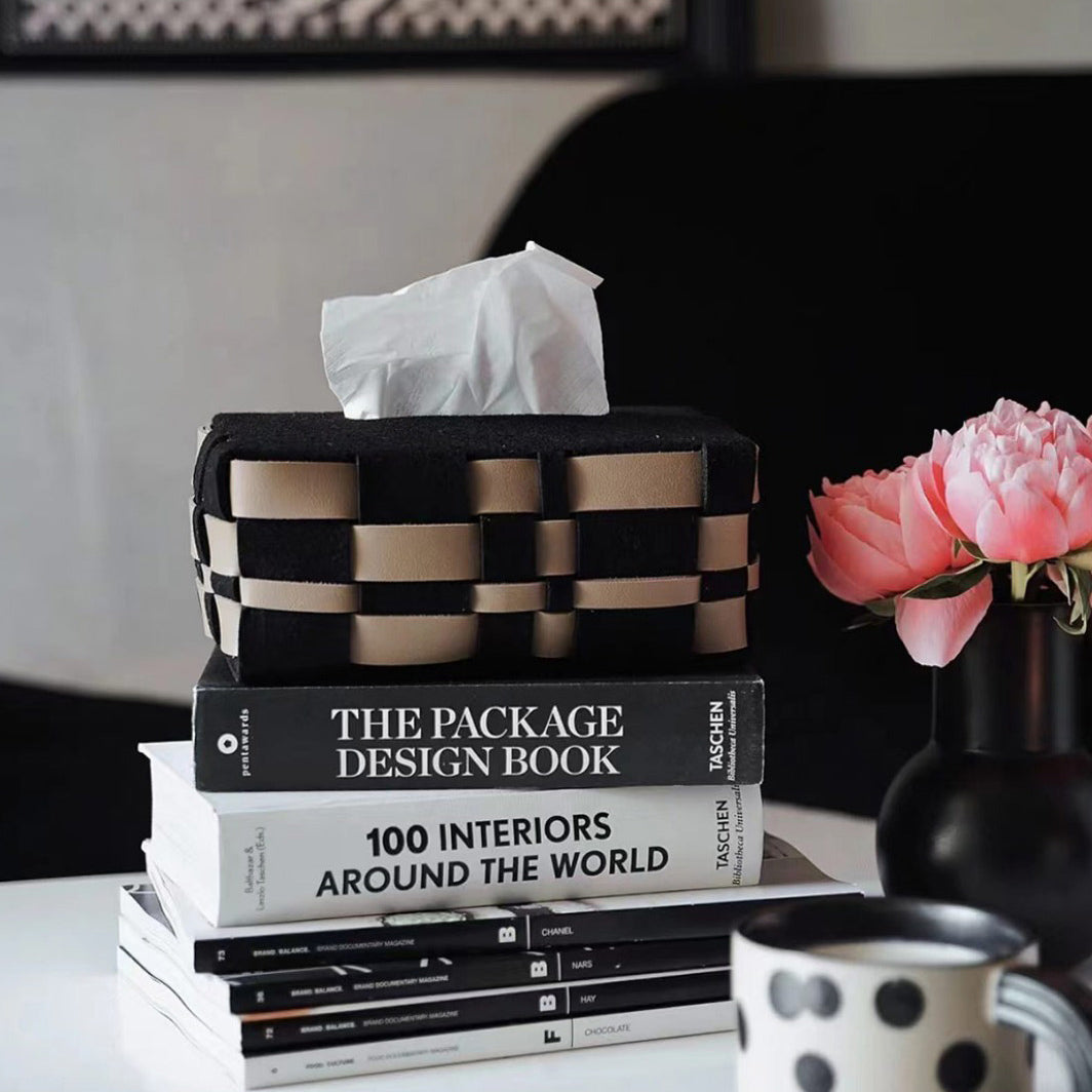 3color felt knit tissue case