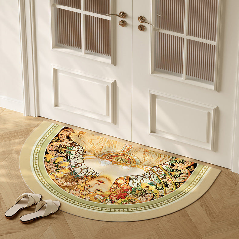 mucha whispers logo door mat