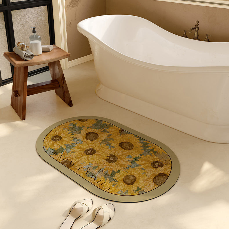 4design romantic flower bath mat
