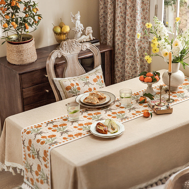 orange margarita table runner