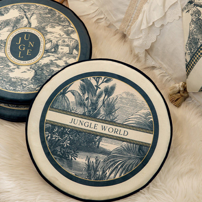 2design blue retro forest cushion