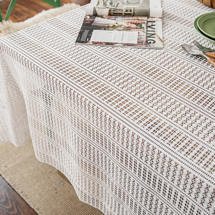retro white lace table cover
