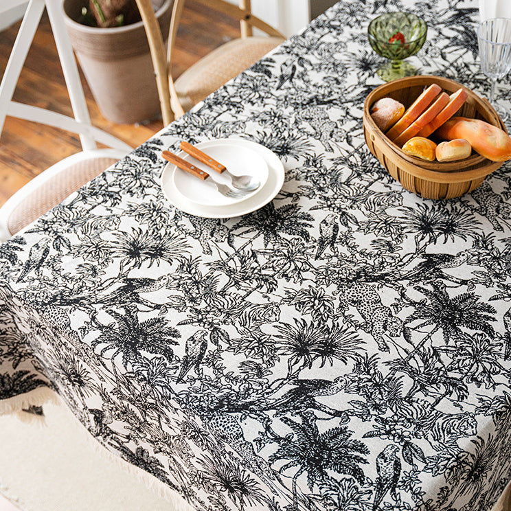 black jungle table cloth