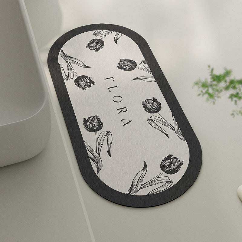 flora flower toilet mat