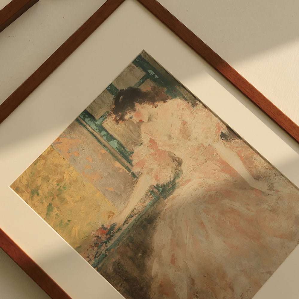 retro girl poster & frame SET