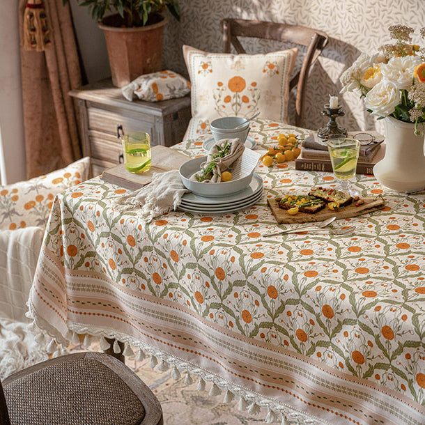 orange margarita table cloth