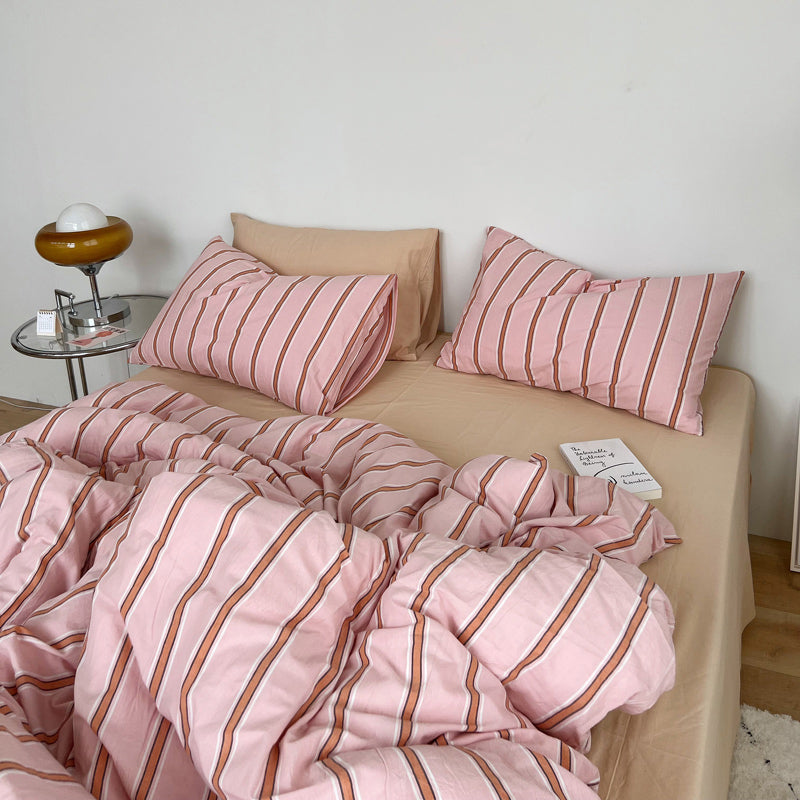 3color boyish stripe bedlinen set