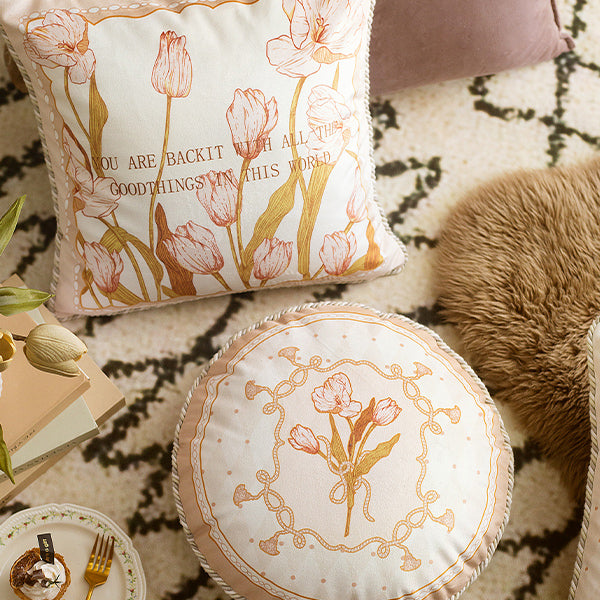 pink tuilp everthing 2design cushion