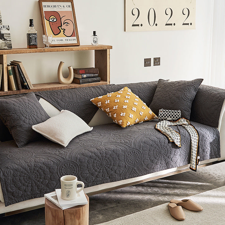 4color dark quilt sofa cover