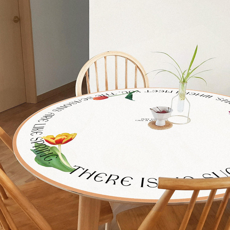 2design flower logo round table mat