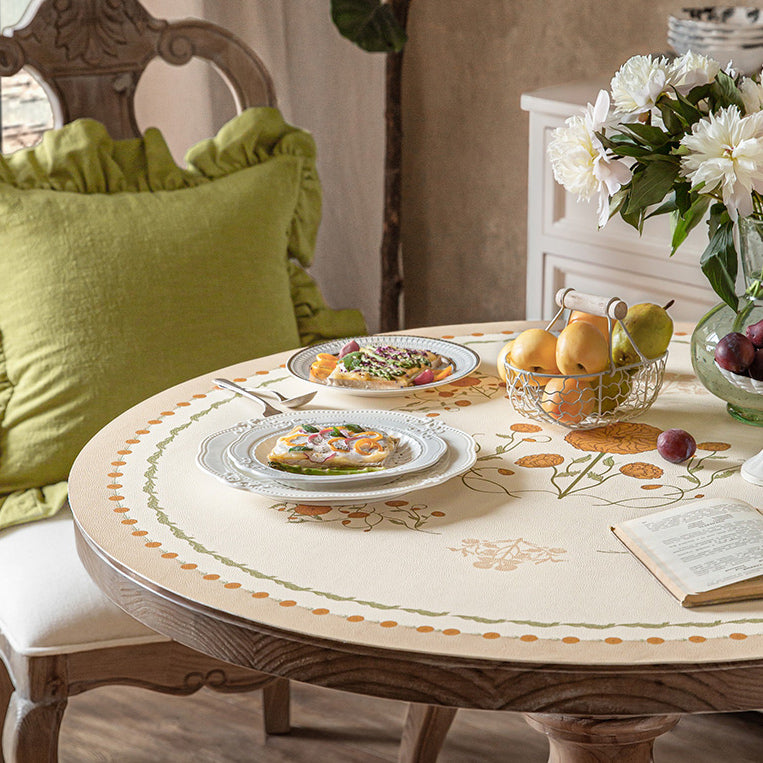 orange margarita round table mat