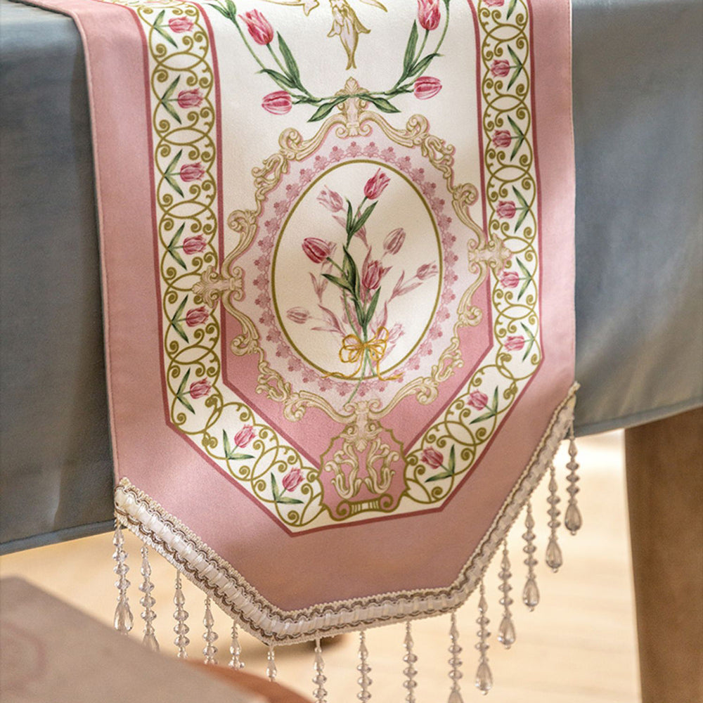 pink lovely tulip table runner