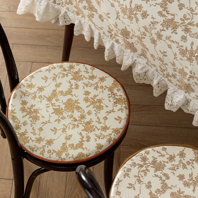 4color french flower velvety cushion