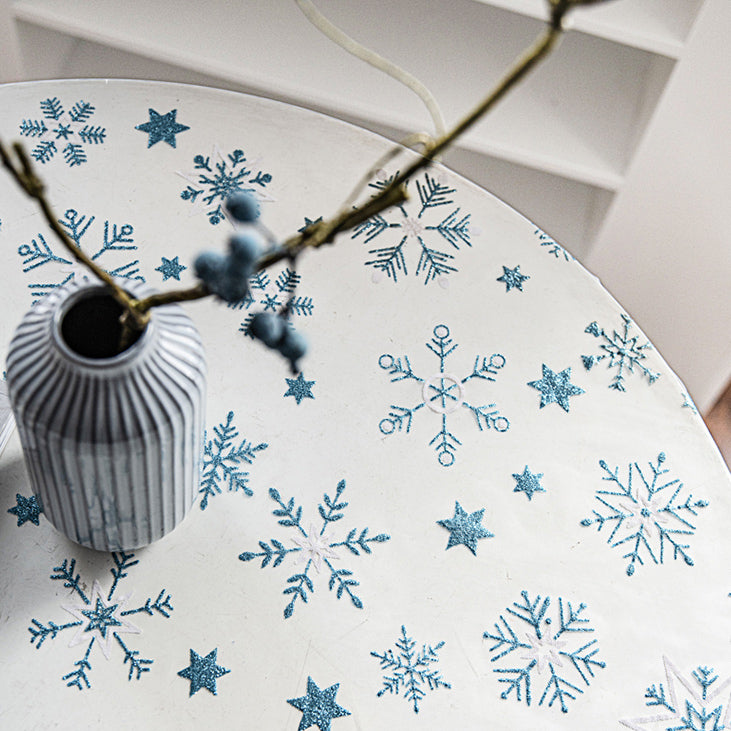 crystal snow table cover