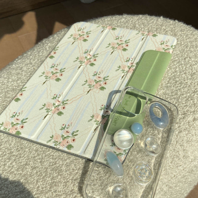 retro flower iPad case