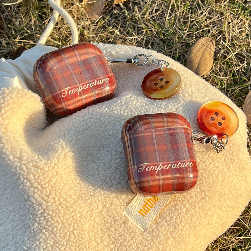brown check Airpods case