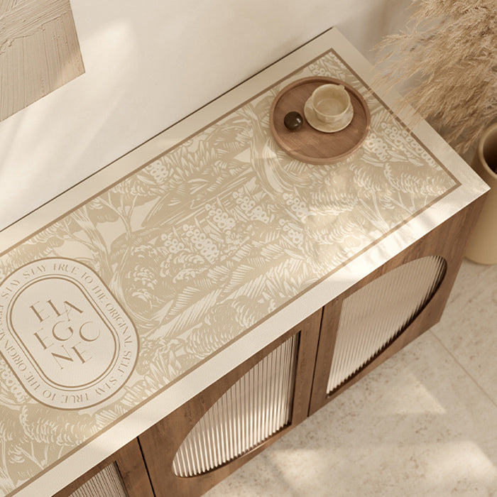 beige elegance logo square shelf mat