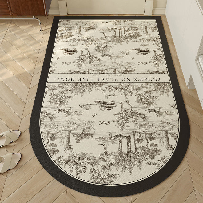black toile de Jouy door mat