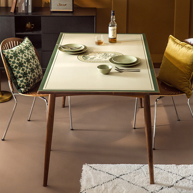 2color green retro forest square table mat