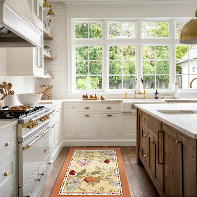 4design retro flower kitchen mat