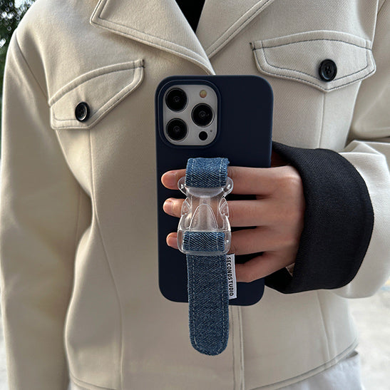 indigo blue denim belt iPhone case