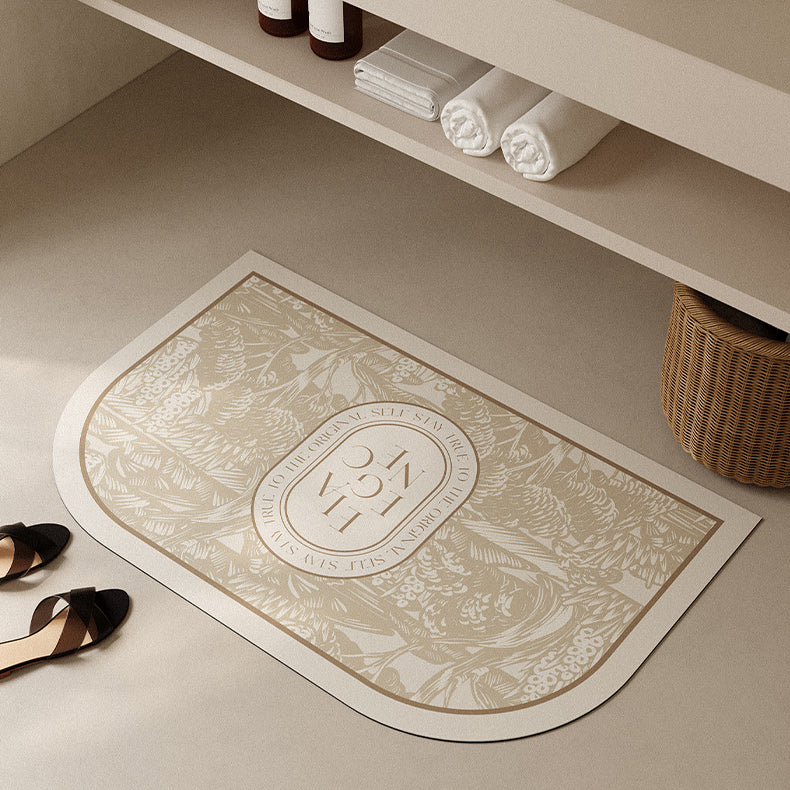 beige elegance logo bath mat