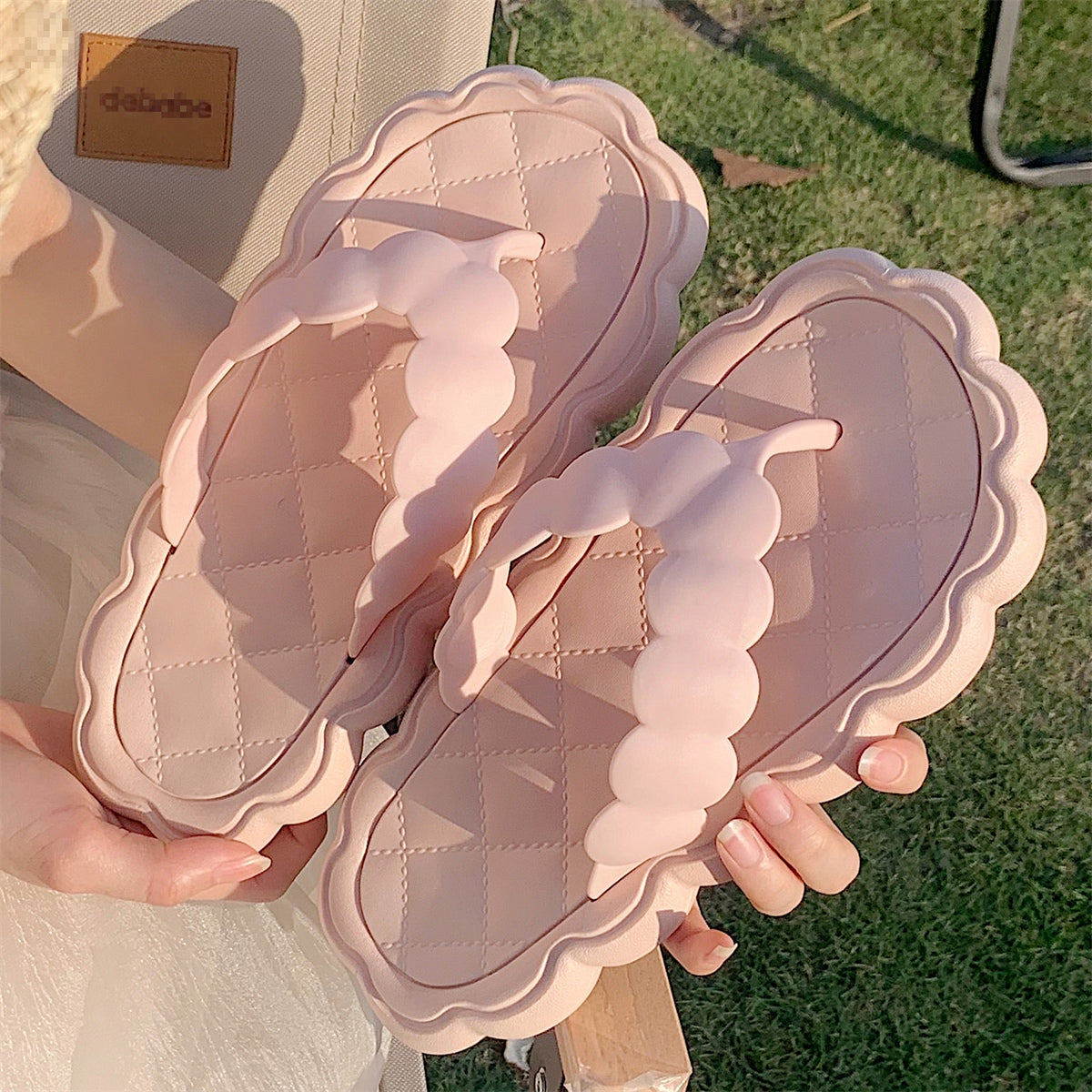 3color scallop rubber roomshoes
